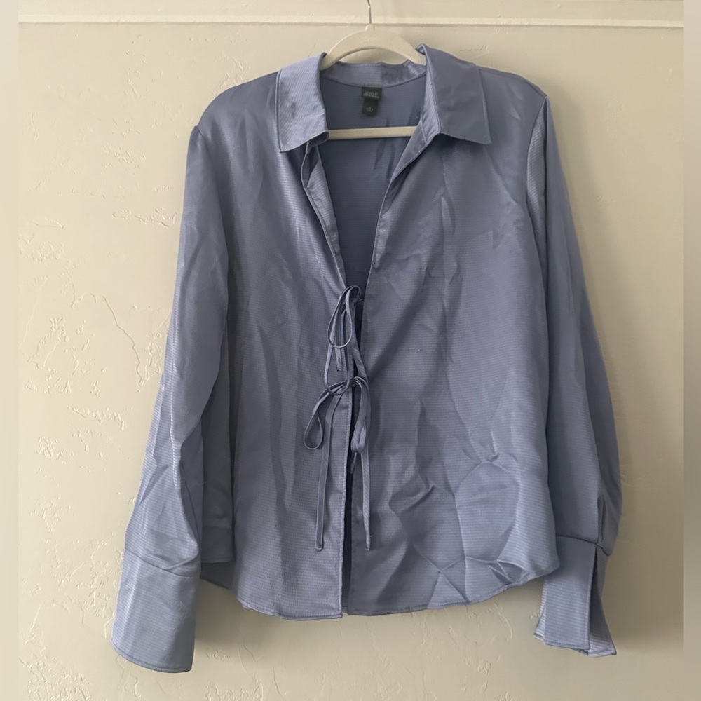 Target tie front long sleeve top